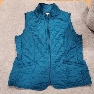 Talbots Women's Quilted Vest - Blue